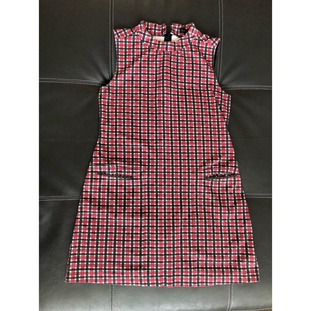 High Neck Shift Dress with Pockets